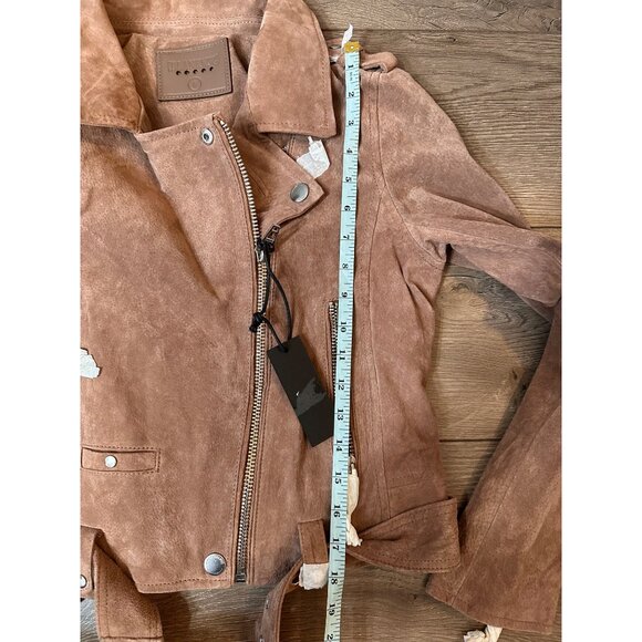 Blank NYC coffe bean Suede Moto Jacket NWT Small - Picture 10 of 13